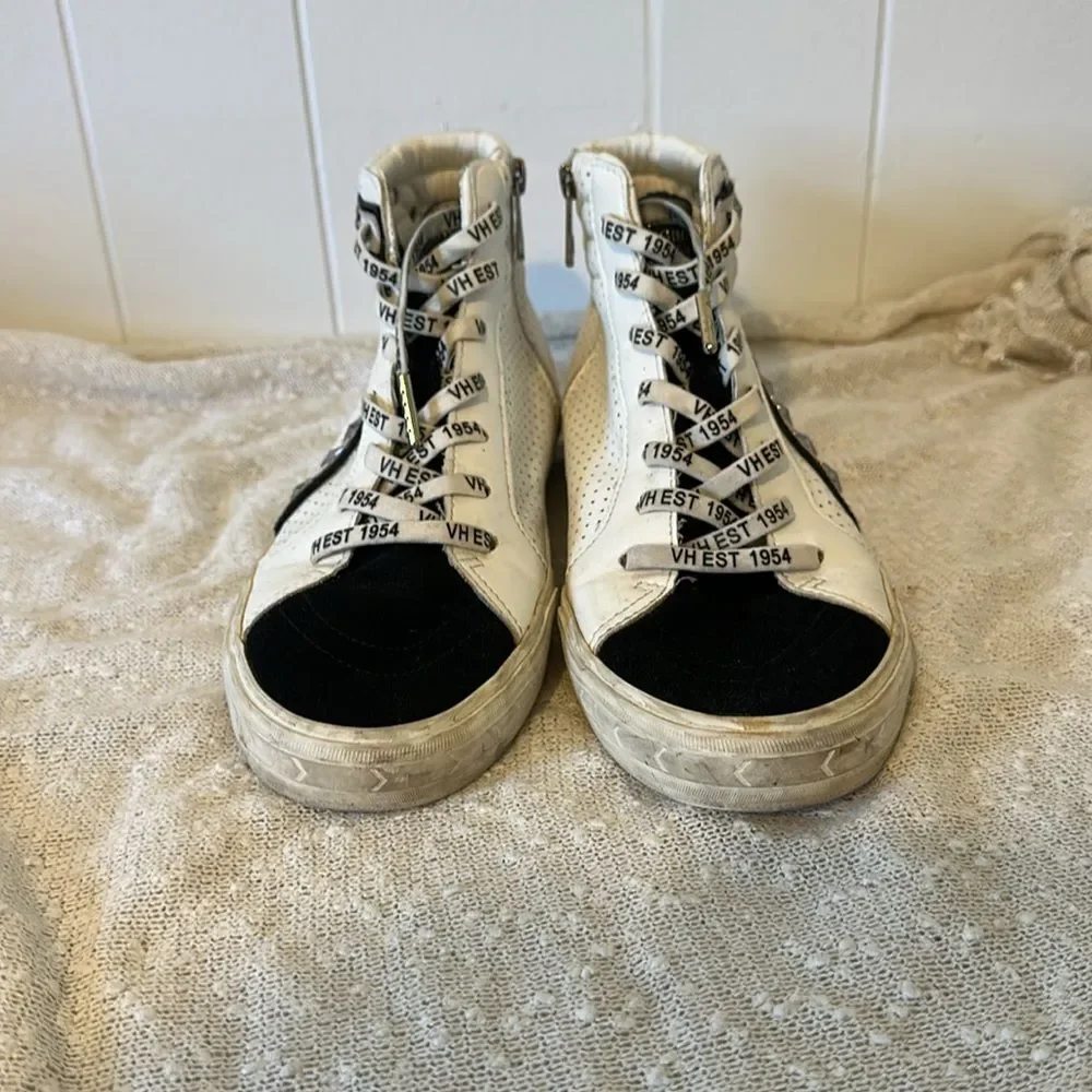 VINTAGE HAVANA Gadol High Top Sneaker Shoes Black White Women's 10